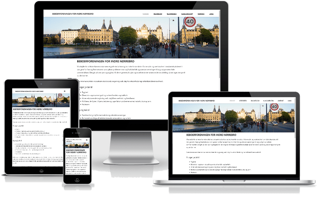 hjemmeside design til beboerforeningen for indre Nørrebro
