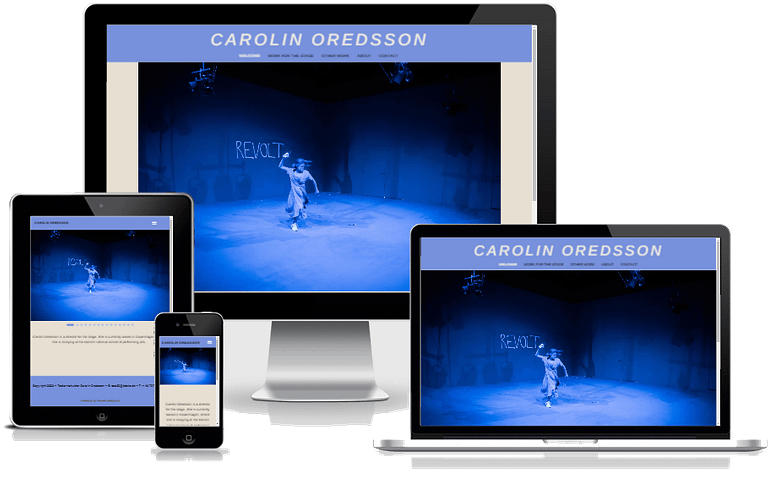 Teaterinstruktoer Carolin Oredsson WordPress Hjemmeside Design 01
