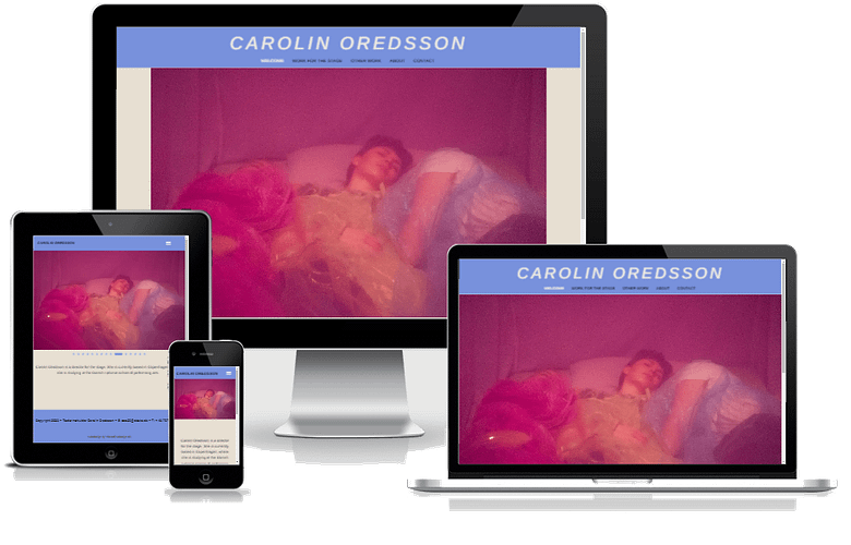 Teaterinstruktoer Carolin Oredsson WordPress Hjemmeside Design 02