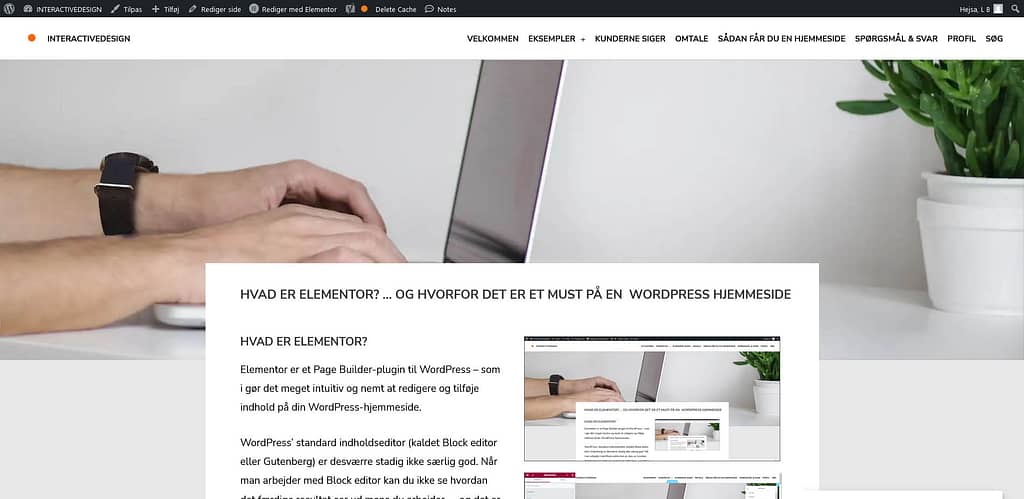 Hvad er Elementor - WordPress editor - frontend