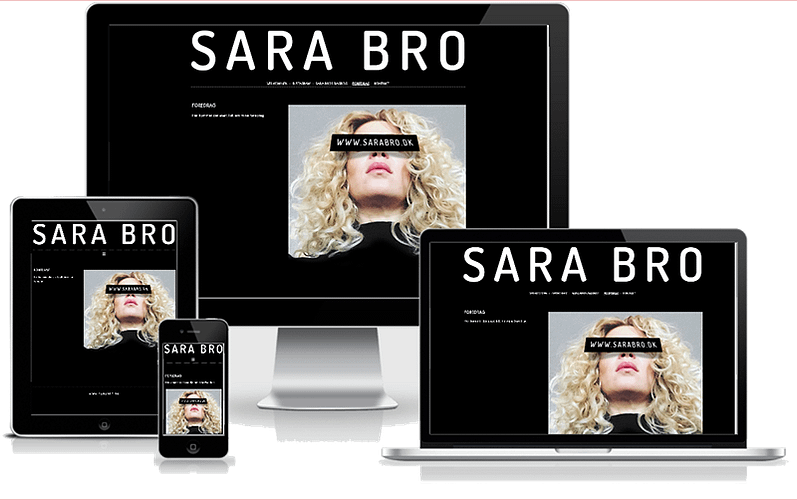 Hjemmeside designet til Sara Bro