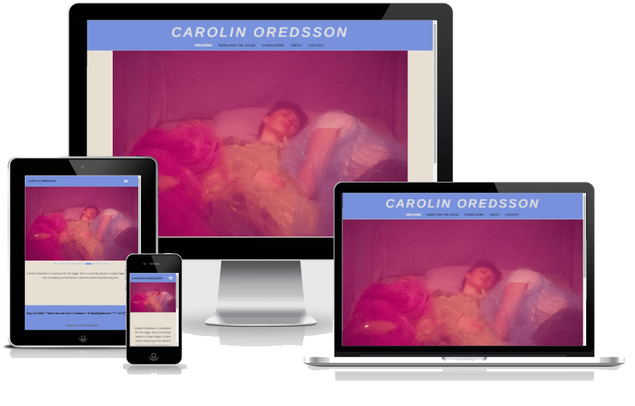 Teaterinstruktoer Carolin Oredsson WordPress Hjemmeside Design 02