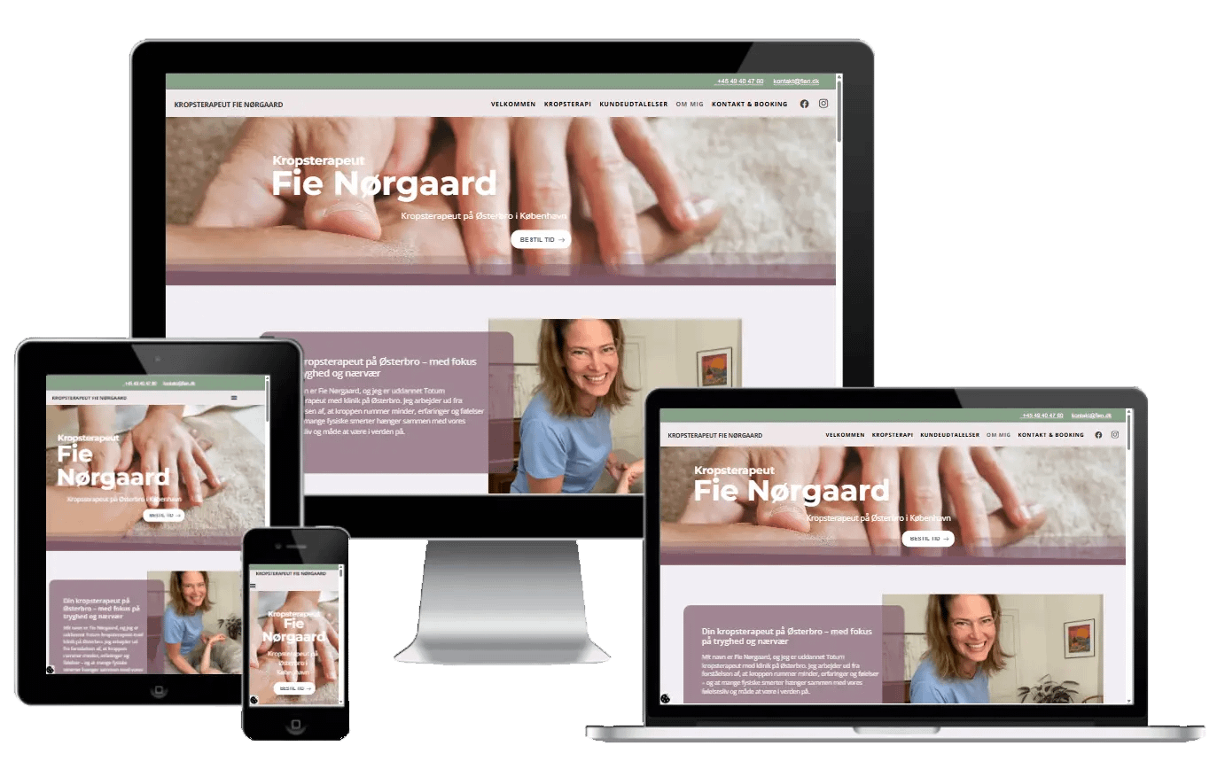 Ny hjemmeside til kropsterapeut Fie Nørgaard - Østerbro i København