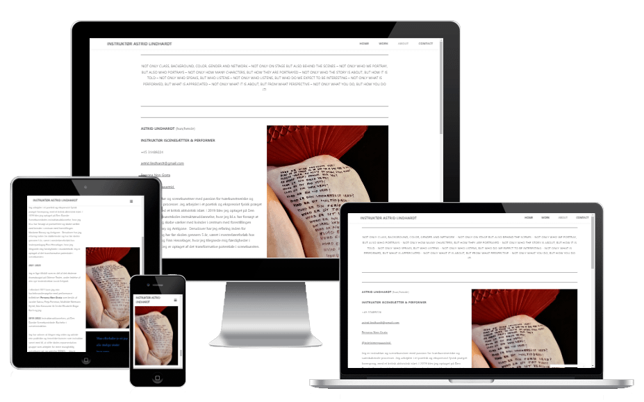 Ny Hjemmeside Instruktoer Scenekunstne Astrid Lindhardtr Wordpress 2