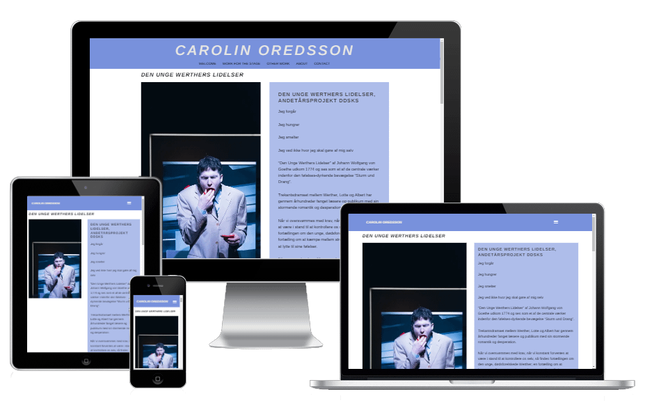 Ny Wordpress Hjemmeside Design Teaterinstruktoer Carolin Oredsson