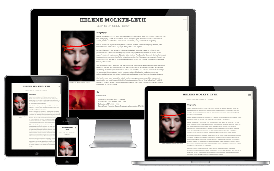 Ny Hjemmeside Til Instruktoer Helene Moltke Leth Wordpress Design 1