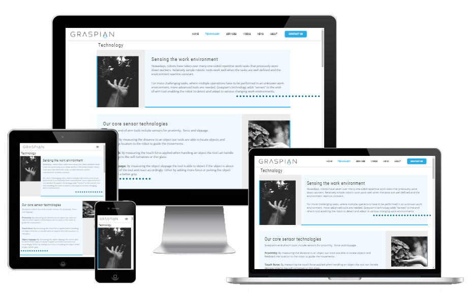 Ny Hjemmeside Til Robotvirksomhed Graspian Wordpress Design 7