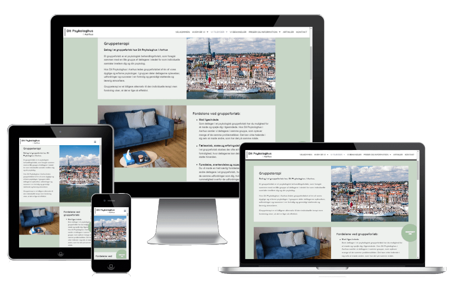 Ny hjemmeside til psykologerne i Dit Psykologhus i Aarhus