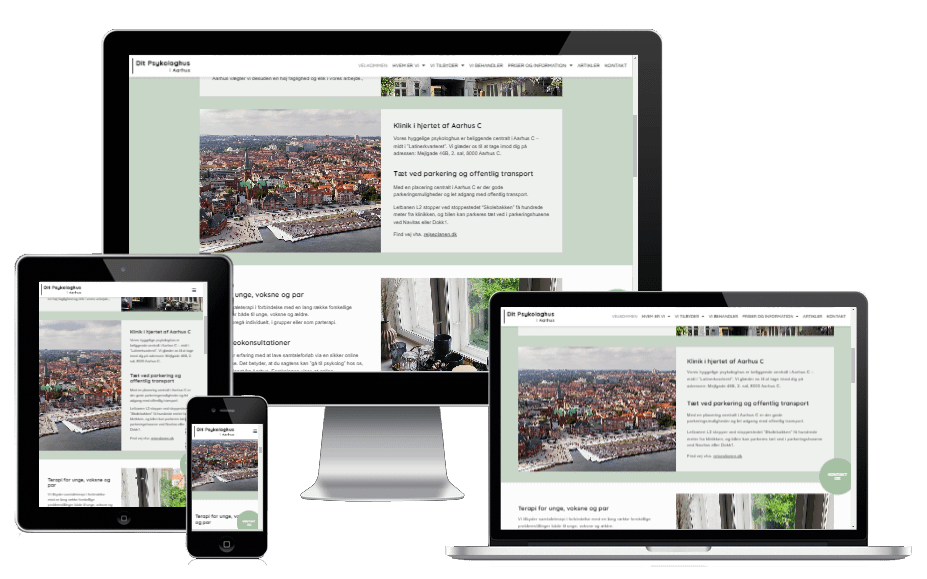 Ny hjemmeside til psykologerne i Dit Psykologhus i Aarhus